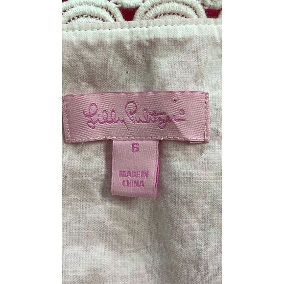 LILLY PULITZER SHERMAN CORAL PRINT ME CRAZY PINK AND WHITE LACE DRESS SIZE S - Picture 7 of 9